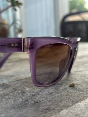 Prada Purple Frame Sunglasses with Brown Gradient Lenses Authentic